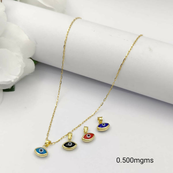 18kt Italian Evil Eye Chain Pendant – HM Sarafa Bazar India Pvt Ltd