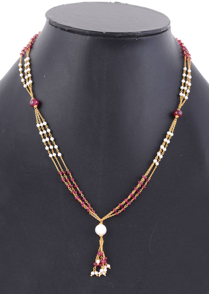 Gold pendant with moti on sale mala