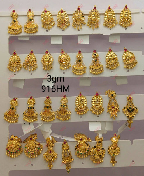 3gm gold store earrings design