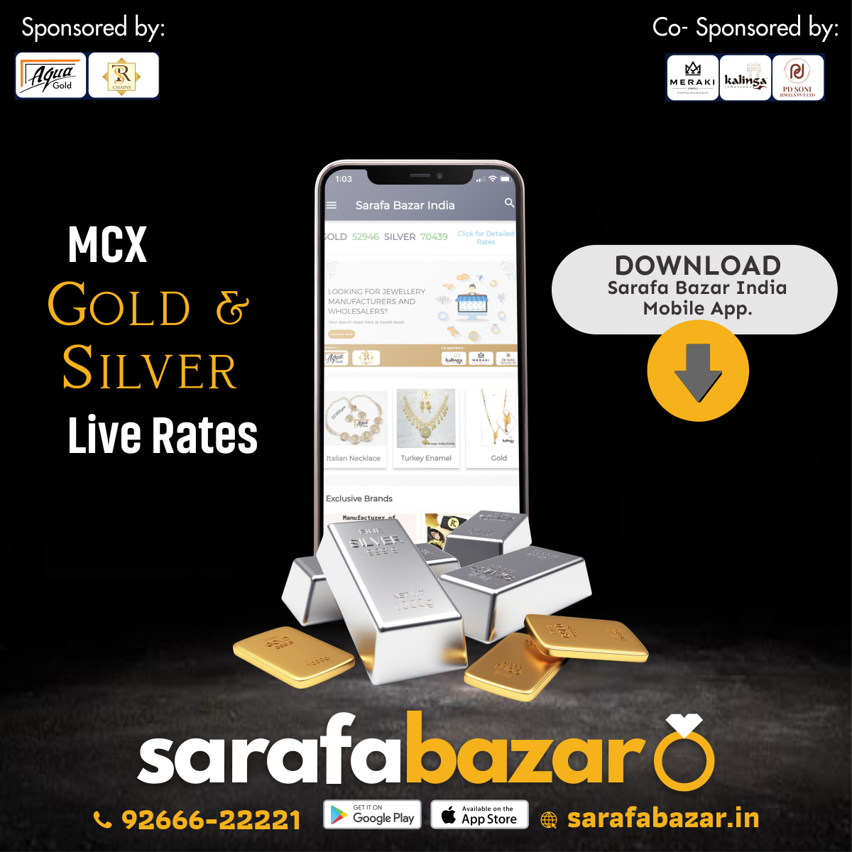 Sarafa Bazar India Launched Gold and Silver live Rates on Mobile App