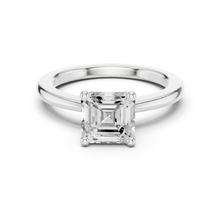 Asscher Cut Lab Grown Diamond Women's Ring 9Kt White Gold Sarafa Bazar India