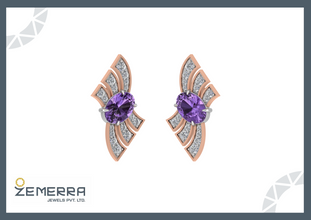 14K Gold Diamond Studs Earrings Sarafa Bazar India