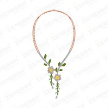 Timeless 14K Rose Gold Floral Design Diamond Necklace Sarafa Bazar India