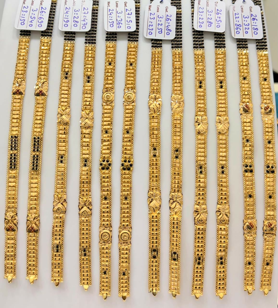 Gold Mangalsutra Chains Sarafa Bazar India