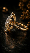 Round Cut Lab Grown Diamond Women's Ring 9Kt Rose Gold LR-76 Sarafa Bazar India