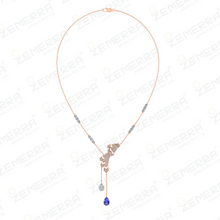 Dazzling Diamond Tanzanite Stone Drop Pendant in 14K Rose Gold Sarafa Bazar India
