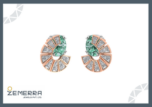 Real Diamond Studs Earring in 14K Gold – Elegant Look