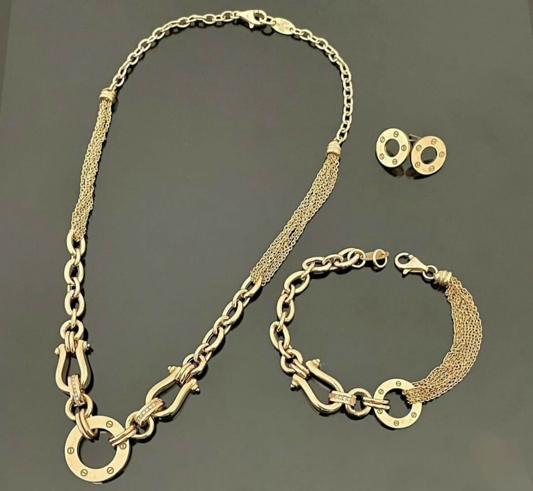 18kt Italian Chain Set & Bracelet Sarafa Bazar India