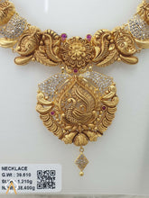 Antique Temple CZ Necklace & Long Set Sarafa Bazar India