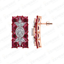 Dizzing Ruby Diamond Pendant Set in 14k Rose Gold Sarafa Bazar India