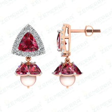 14K Drop Earrings with Real Diamonds Sarafa Bazar India