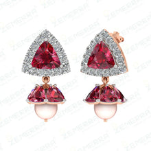 14K Drop Earrings with Real Diamonds Sarafa Bazar India