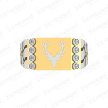 14K Gold Deer head motif Signet Ring For Men Sarafa Bazar India