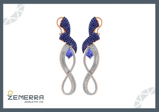 14K Gold Diamond Drop Earrings – Elegant Style Sarafa Bazar India