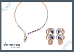 14K Gold Diamond Elegant Necklace Sets Sarafa Bazar India