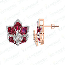 14K Gold Diamond Floral Earring - New Design Sarafa Bazar India