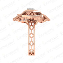 14K Gold Diamond Geometric Design Pendant Set With Red Stones Sarafa Bazar India