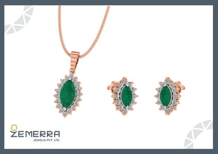 14K Gold Diamond Luxury Pendant Sets Sarafa Bazar India