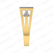 14K Gold Diamond Men's Ringa with geometric pattern Sarafa Bazar India