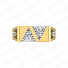 14K Gold Diamond Men's Ringa with geometric pattern Sarafa Bazar India