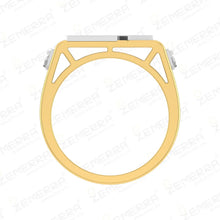 14K Gold Diamond Men's Ringa with geometric pattern Sarafa Bazar India