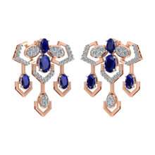 14K Gold Diamond Necklace Set With Blue Sapphire Stone Sarafa Bazar India