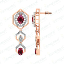 14K Gold Diamond Necklace With Red Stone Sarafa Bazar India