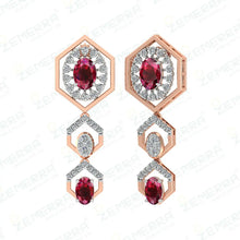 14K Gold Diamond Necklace With Red Stone Sarafa Bazar India