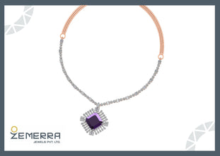 14K Gold Diamond Necklace – Modern Elegance Sarafa Bazar India