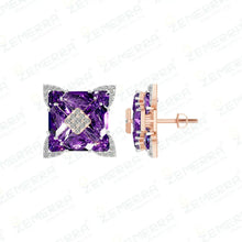 14K Gold Diamond Pendant Set With Purple Stone Sarafa Bazar India