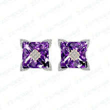 14K Gold Diamond Pendant Set With Purple Stone Sarafa Bazar India
