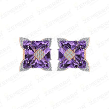 14K Gold Diamond Pendant Set With Purple Stone Sarafa Bazar India
