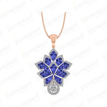 14K Gold Diamond Pendant Set for Women Sarafa Bazar India