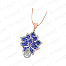 14K Gold Diamond Pendant Set for Women Sarafa Bazar India