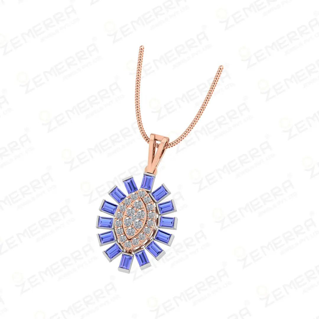 14K Gold Diamond Pendant Sets - New Look Sarafa Bazar India