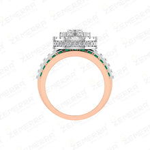 14K Gold Diamond Rings With Green Stone Sarafa Bazar India