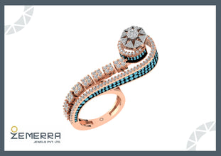 14K Gold Diamond Rings With Unique Design Sarafa Bazar India