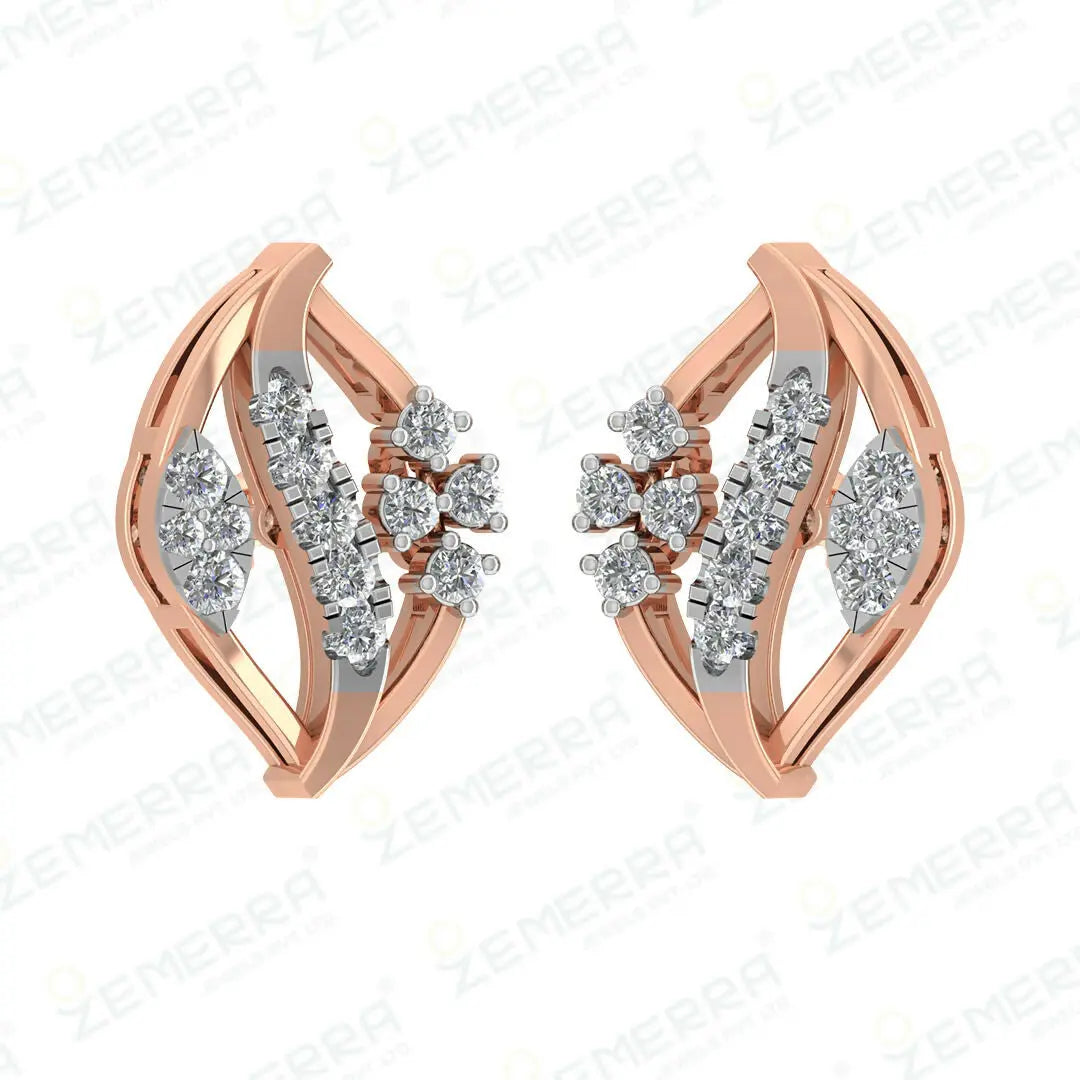 14K Gold Diamond Stud Earrinig– Small, Stunning Sarafa Bazar India
