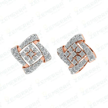 14K Gold Diamond Stud Stylish Earrings Sarafa Bazar India