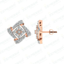 14K Gold Diamond Stud Stylish Earrings Sarafa Bazar India