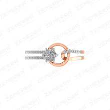 14K Gold Floral Diamond Ring for Women-Crossover Loop Design Sarafa Bazar India