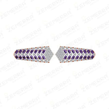 14K Gold Geometric Diamond Amethyst Open Bangle Bracelet Sarafa Bazar India