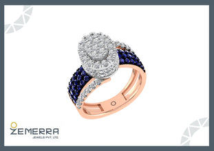 14K Gold Rings with Natural Diamonds Sarafa Bazar India