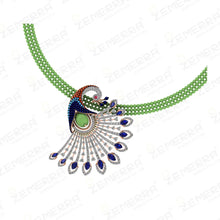 14K Peacock Diamond Pendant Sets Sarafa Bazar India