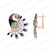 14K Peacock Diamond Pendant Sets Sarafa Bazar India
