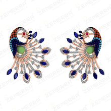 14K Peacock Diamond Pendant Sets Sarafa Bazar India