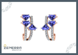 14K Rose Gold Diamond Bali Earring for Women