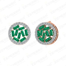 14K Rose Gold Diamond Circle Pendant With Buguette Stone Sarafa Bazar India