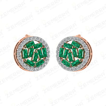 14K Rose Gold Diamond Circle Pendant With Buguette Stone Sarafa Bazar India