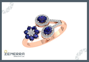 14K Rose Gold Diamond Engagement Ring For Her Sarafa Bazar India